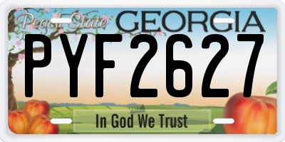 GA license plate PYF2627