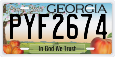 GA license plate PYF2674