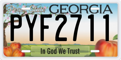 GA license plate PYF2711