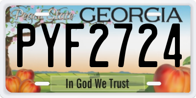 GA license plate PYF2724