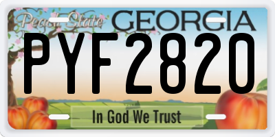 GA license plate PYF2820