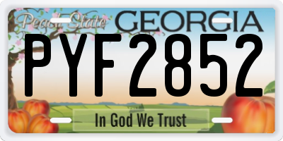 GA license plate PYF2852