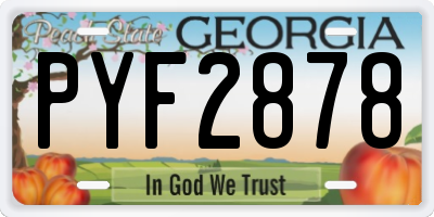 GA license plate PYF2878