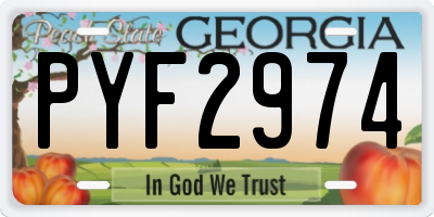 GA license plate PYF2974