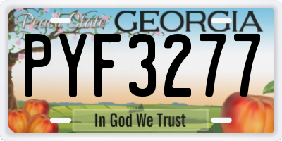 GA license plate PYF3277