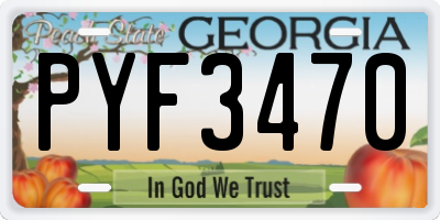 GA license plate PYF3470