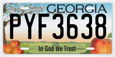 GA license plate PYF3638