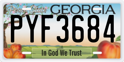 GA license plate PYF3684
