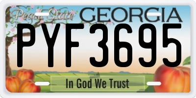 GA license plate PYF3695