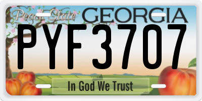 GA license plate PYF3707