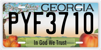 GA license plate PYF3710