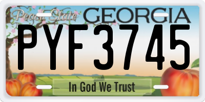 GA license plate PYF3745