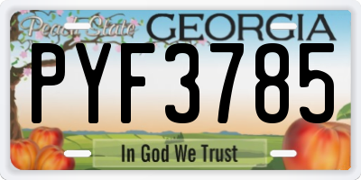 GA license plate PYF3785