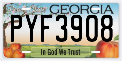 GA license plate PYF3908