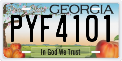 GA license plate PYF4101