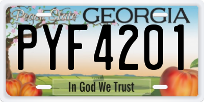 GA license plate PYF4201