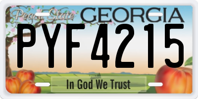 GA license plate PYF4215
