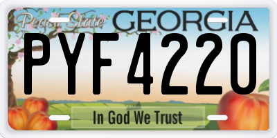 GA license plate PYF4220