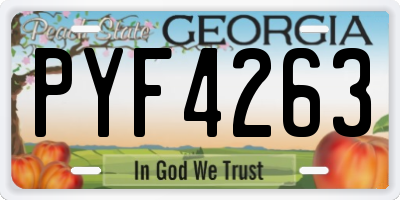GA license plate PYF4263