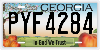 GA license plate PYF4284