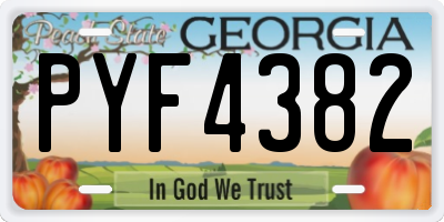 GA license plate PYF4382