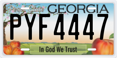 GA license plate PYF4447