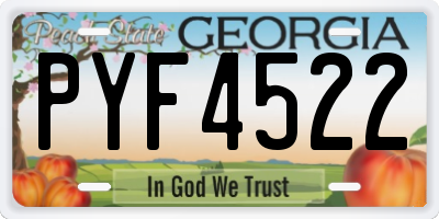 GA license plate PYF4522