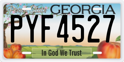 GA license plate PYF4527