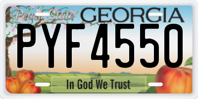 GA license plate PYF4550