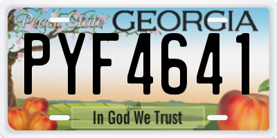 GA license plate PYF4641