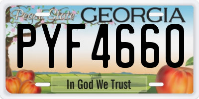 GA license plate PYF4660