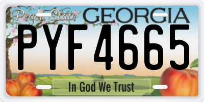 GA license plate PYF4665