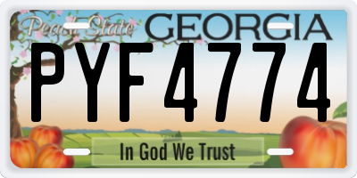 GA license plate PYF4774