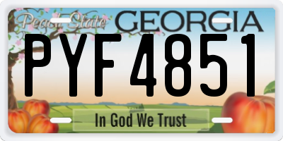 GA license plate PYF4851