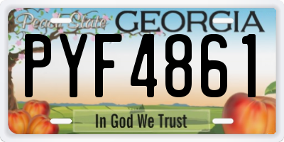 GA license plate PYF4861