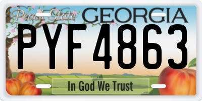 GA license plate PYF4863