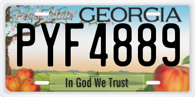 GA license plate PYF4889