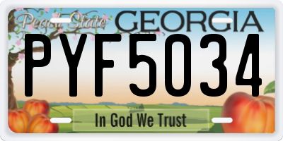 GA license plate PYF5034