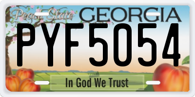 GA license plate PYF5054