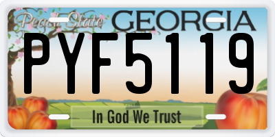 GA license plate PYF5119