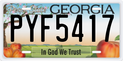 GA license plate PYF5417
