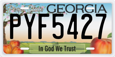 GA license plate PYF5427