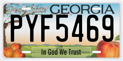 GA license plate PYF5469