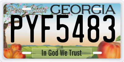 GA license plate PYF5483