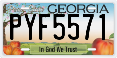 GA license plate PYF5571