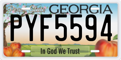 GA license plate PYF5594