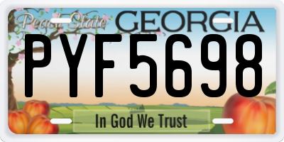 GA license plate PYF5698