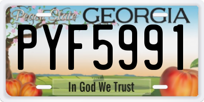 GA license plate PYF5991