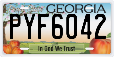 GA license plate PYF6042