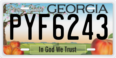 GA license plate PYF6243